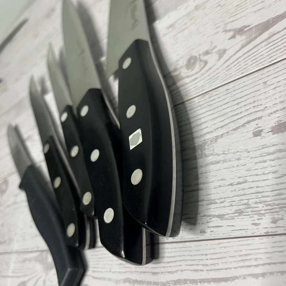 JA Henckels International German Stainless Steel Kitchen Knife Set 5 Piece Black